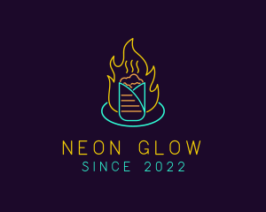 Neon Flaming Kebab logo