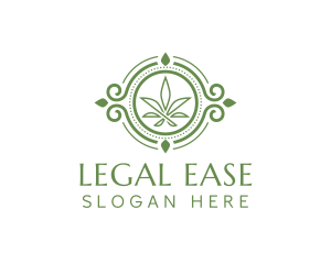 Circle Marijuana Leaf logo