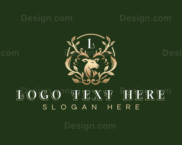 Elegant Floral Deer Logo