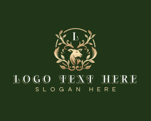 Elegant Floral Deer logo