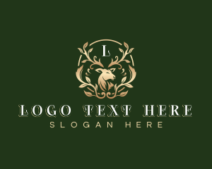 Elegant Floral Deer logo design