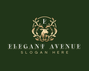 Elegant Floral Deer logo design