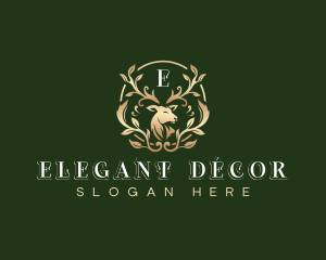 Elegant Floral Deer logo design