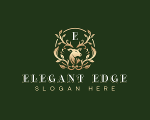 Elegant Floral Deer logo design