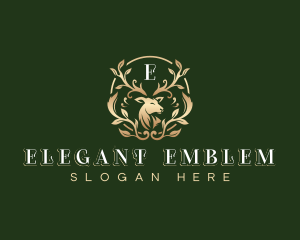 Elegant Floral Deer logo design