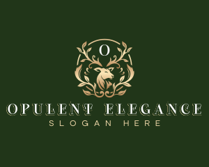 Elegant Floral Deer logo design