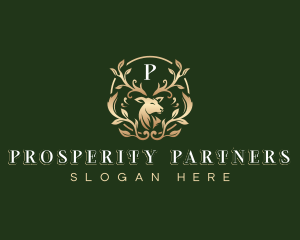 Elegant Floral Deer logo