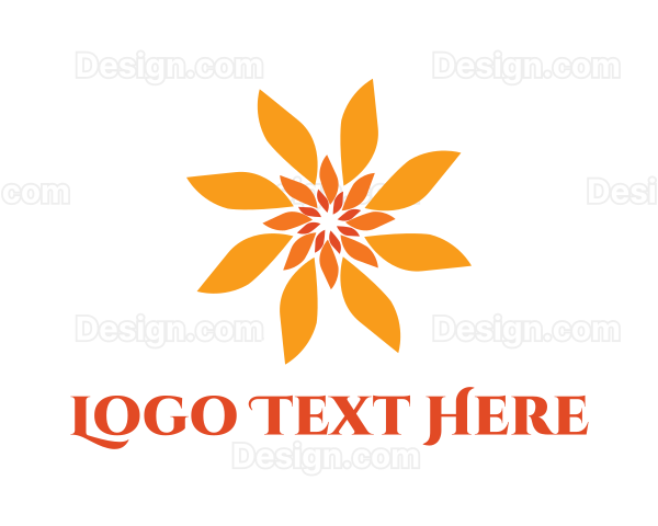 Orange Floral Sun Logo