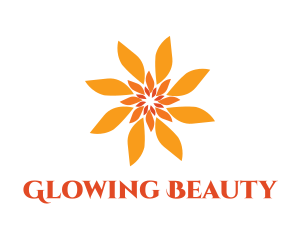 Orange Floral Sun logo