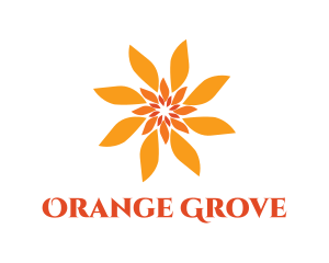 Orange Floral Sun logo design