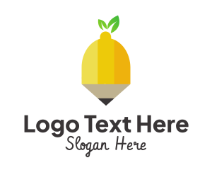 Fruit Lemon Pencil logo