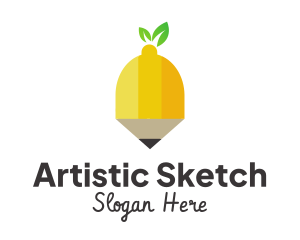 Fruit Lemon Pencil logo
