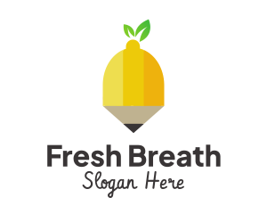 Fruit Lemon Pencil logo design