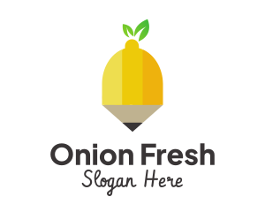 Fruit Lemon Pencil logo design