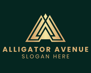 Gold Investor Letter A logo design