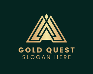 Gold Investor Letter A logo design