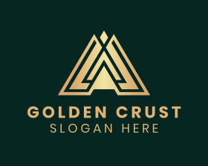 Gold Investor Letter A logo design