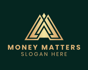 Gold Investor Letter A logo design