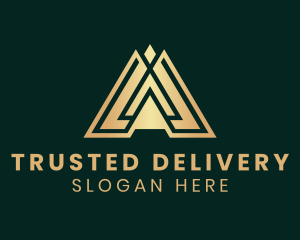 Gold Investor Letter A logo design