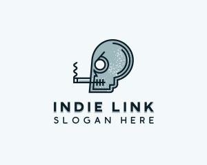 Skull Smoking Cigarette logo