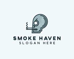 Skull Smoking Cigarette logo