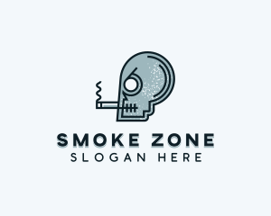 Skull Smoking Cigarette logo design