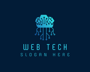 Brain Tech Circuit logo design