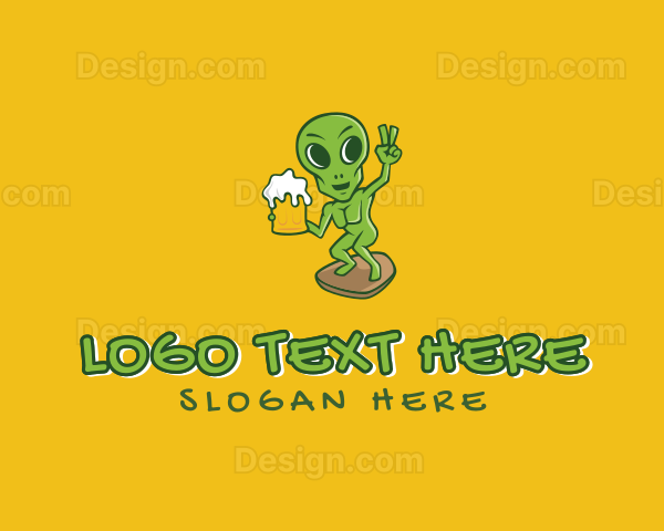 Alien Beer Drinker Logo