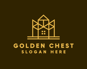 Minimalist Golden Mansion logo design