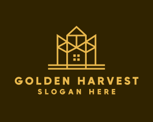 Minimalist Golden Mansion logo design