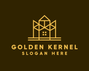 Minimalist Golden Mansion logo design