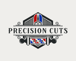 Barber Scissors Pole logo design