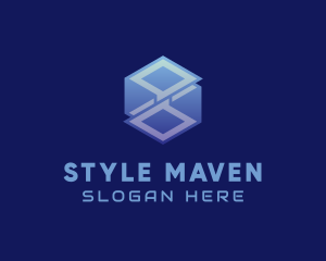 3D Cyber Cube logo design