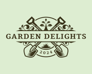 Planting Shovel Gardener logo design