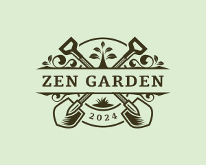 Planting Shovel Gardener logo design