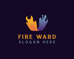 Fire Water Heating logo design