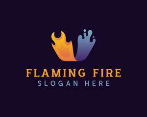 Fire Water Heating logo design