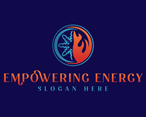 HVAC Heating Cooling logo design