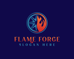 HVAC Heating Cooling logo design