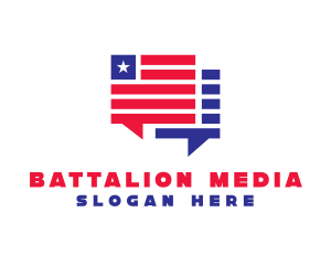 Patriotic Chat Boxes logo design