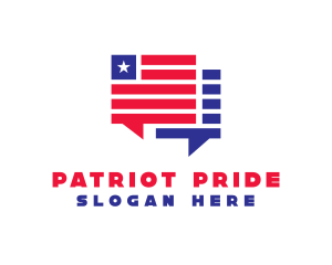 Patriotic Chat Boxes logo design