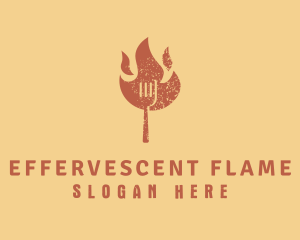 Flaming Fork BBQ logo design