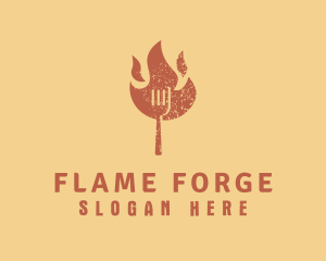 Flaming Fork BBQ logo design