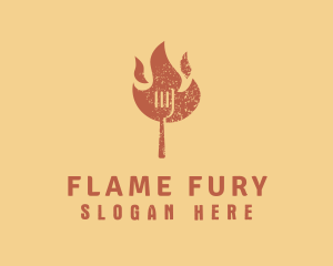 Flaming Fork BBQ logo design