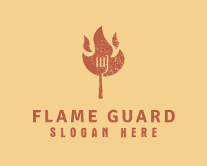 Flaming Fork BBQ logo design