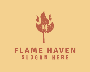 Flaming Fork BBQ logo design