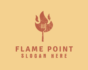 Flaming Fork BBQ logo design