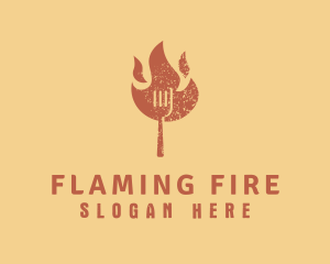 Flaming Fork BBQ logo design