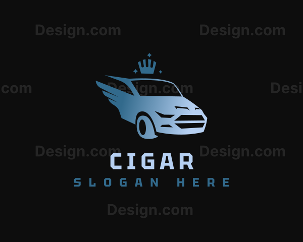 Winged Car Crown Logo