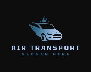 Winged Car Crown logo design